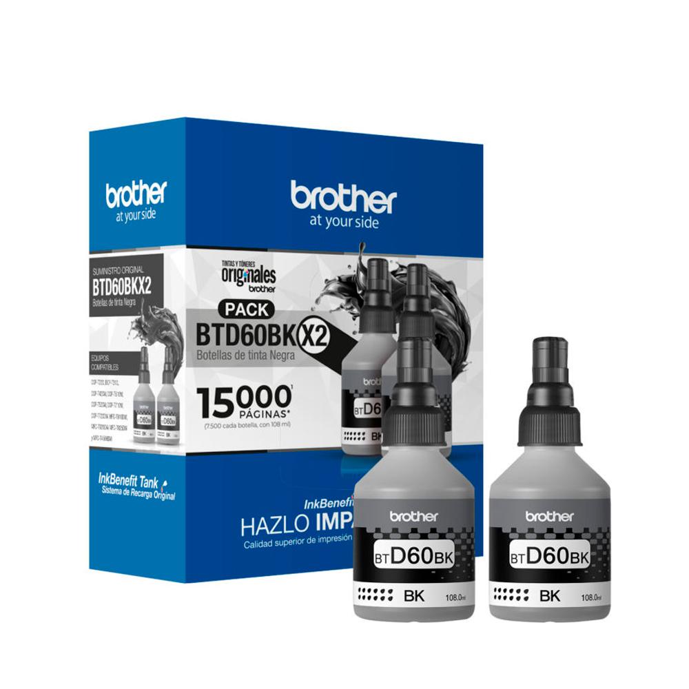 Tinta Brother Pack BTD60BKX2 (2 s Negro)