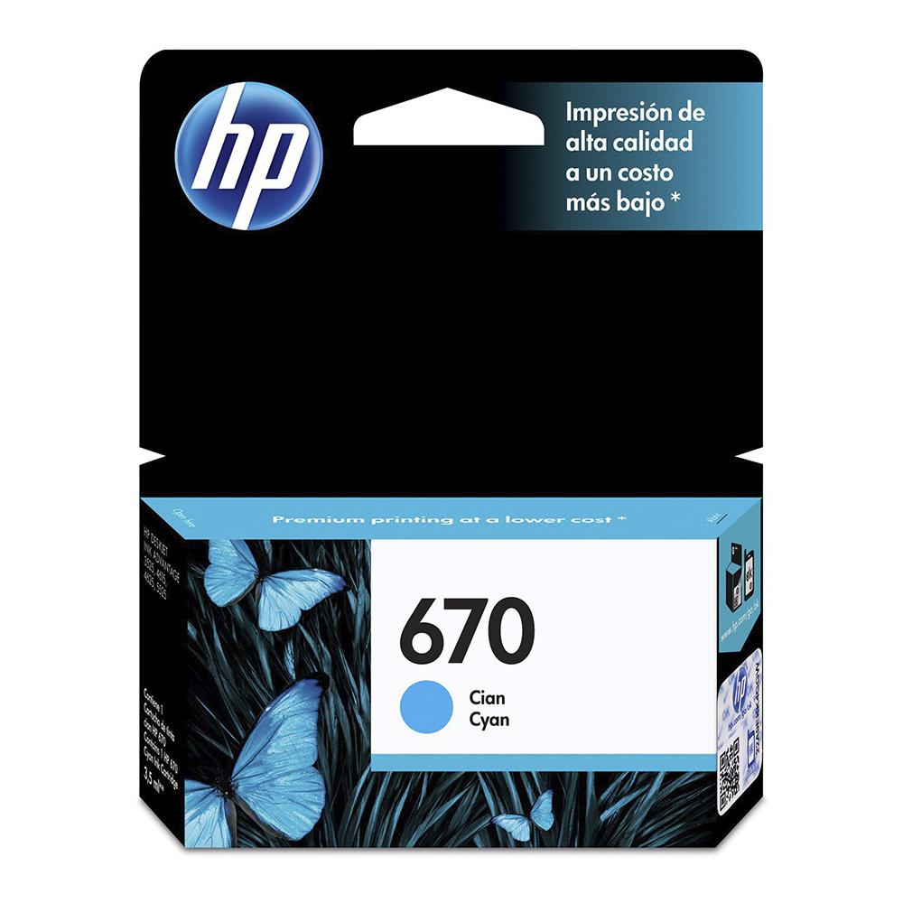 Tinta HP 670 Cyan Ink Cartridge