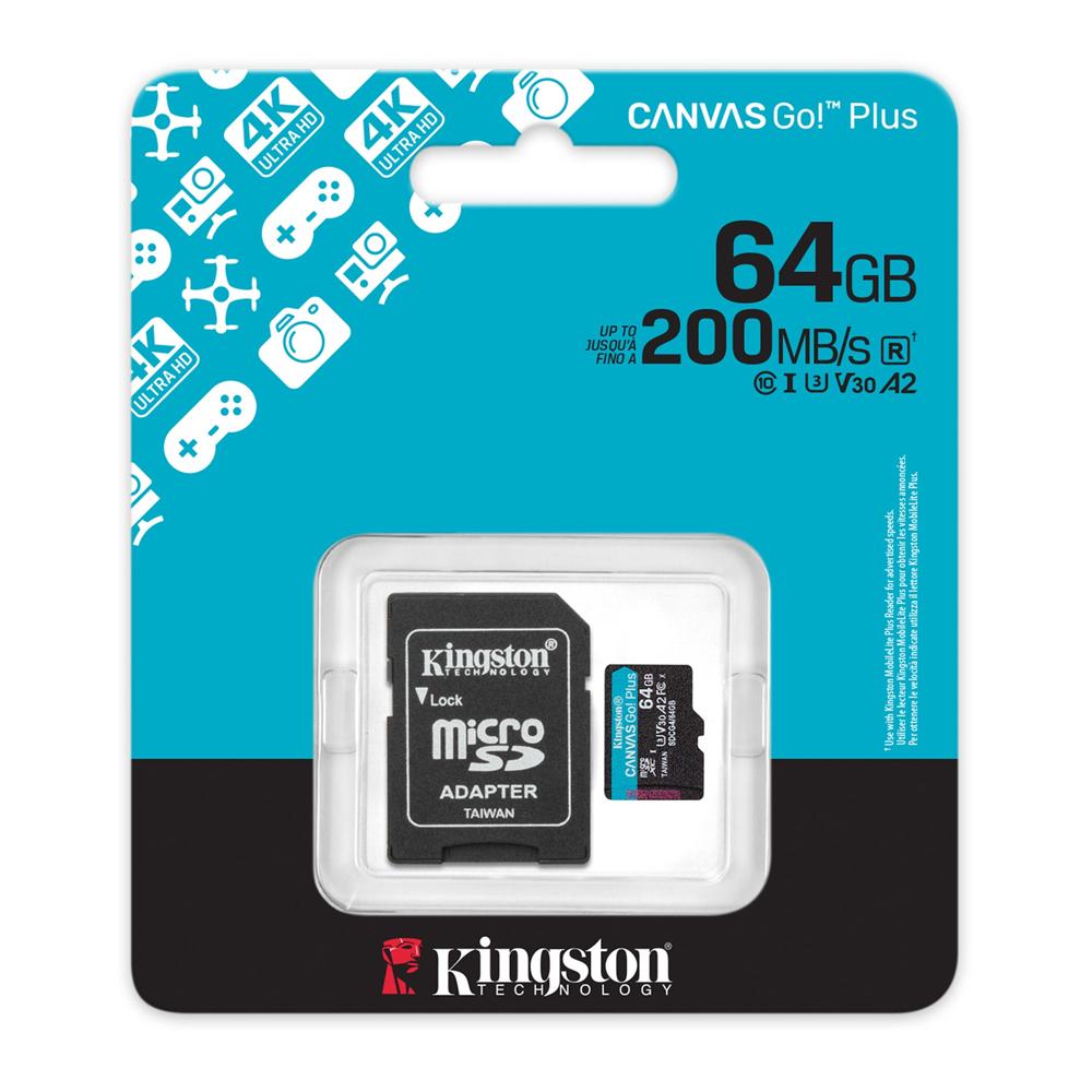 Memoria Kingston 64GB microSDXC Canvas GoPlus Gen4