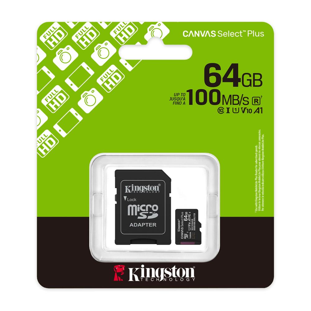 Memoria 64GB micro SDXC Canvas Select Plus Gen3 10
