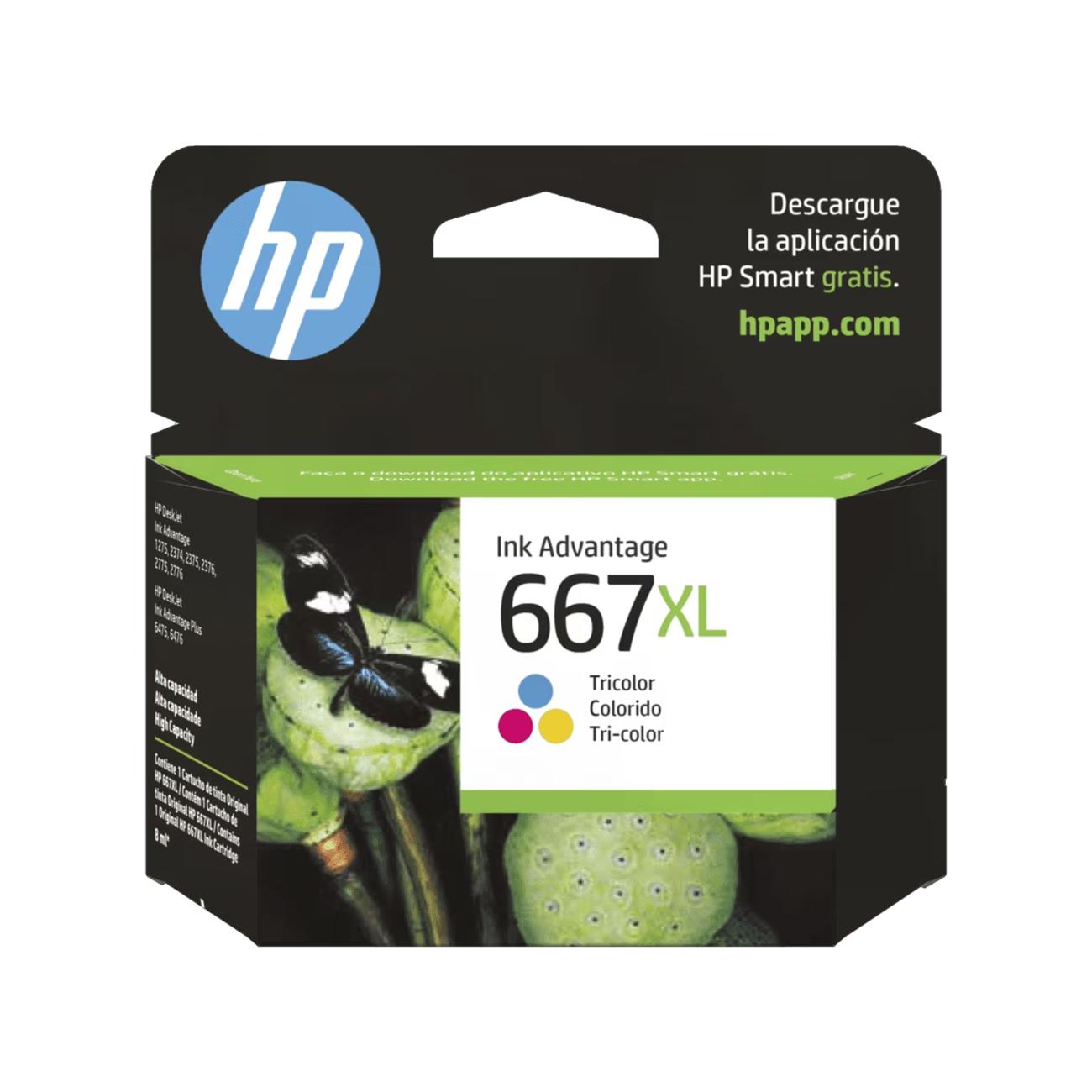 Tinta Cartucho de HP 667XL Tricolor